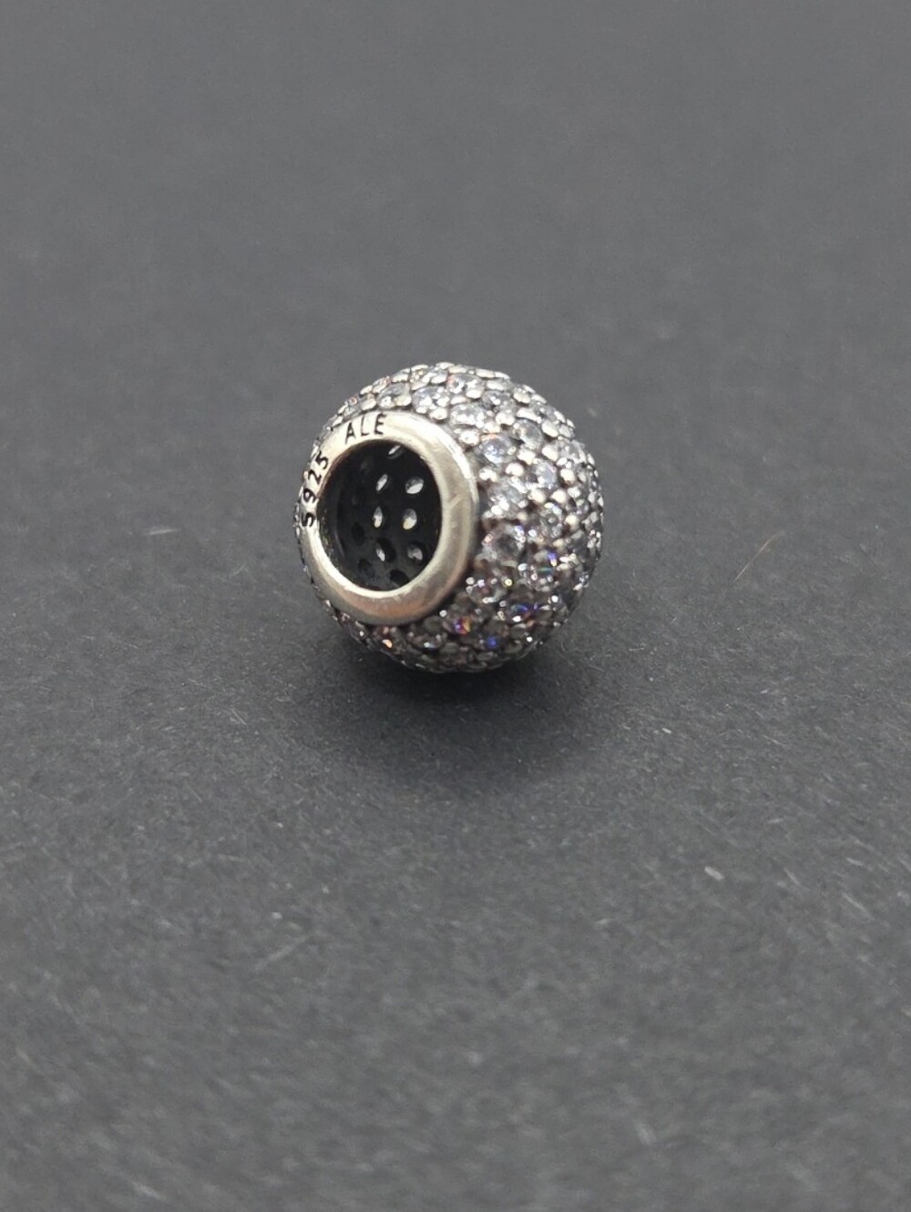 Pandora Retired Sterling Silver Charm Pave Lights with Clear CZ's